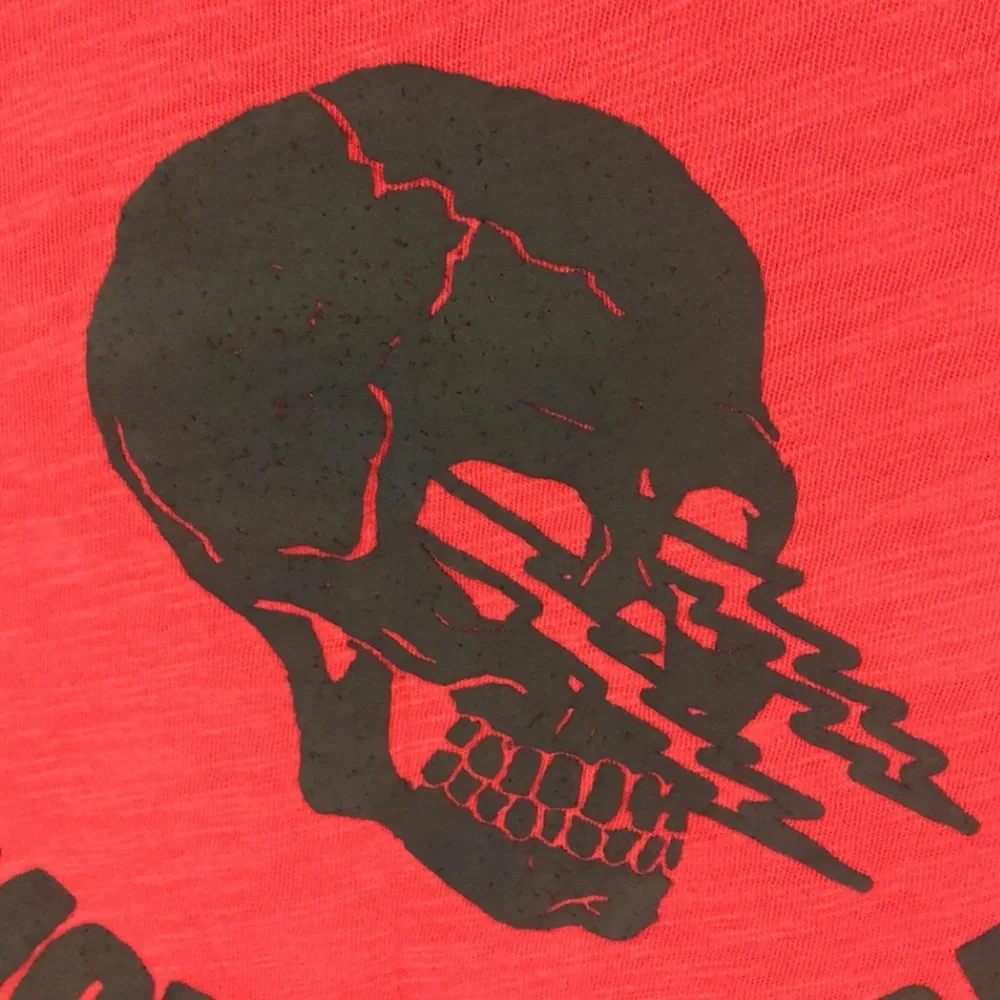 NWOT True Religion Red “World Tour” Skull Graphic T-shirt